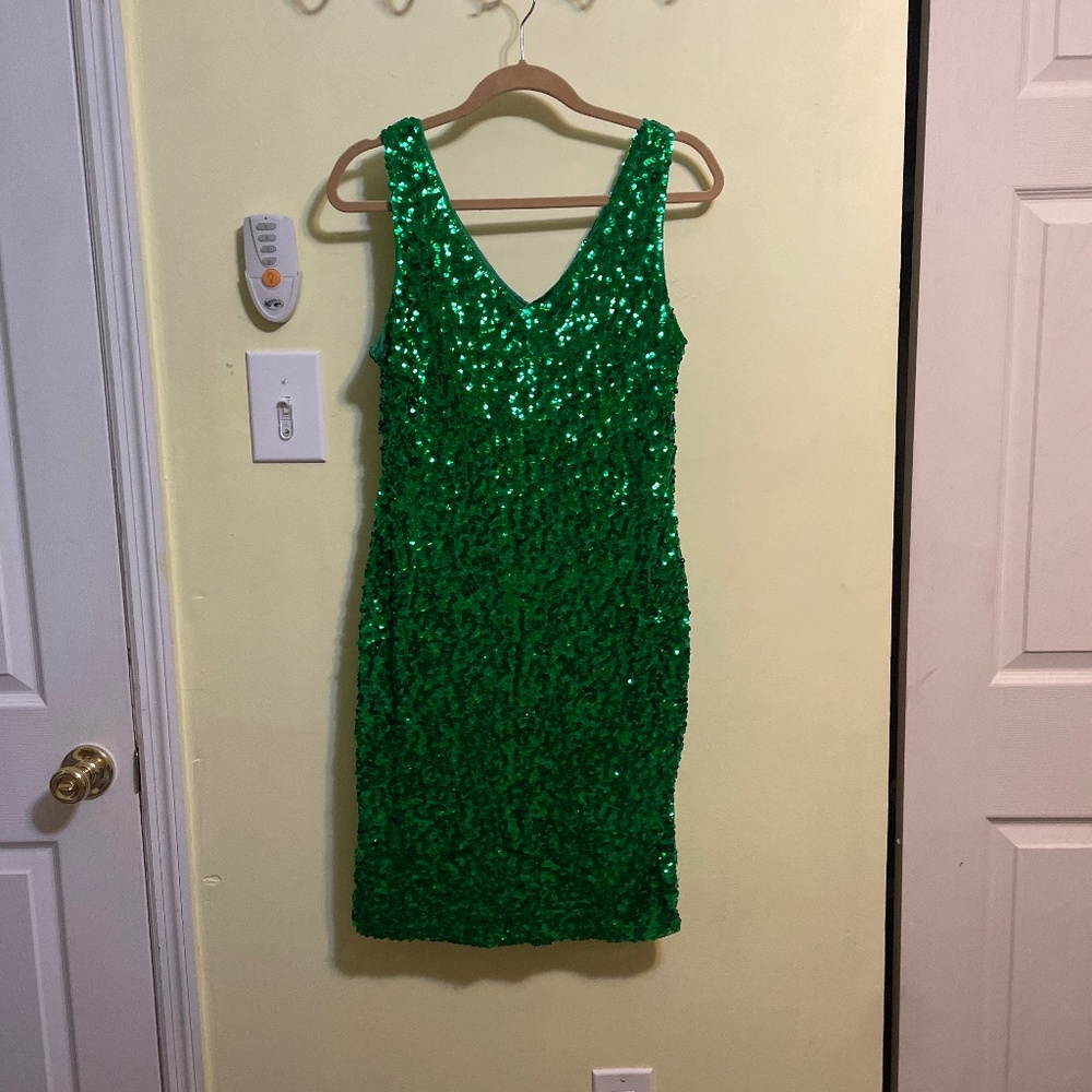 Green sequin cocktail  dress